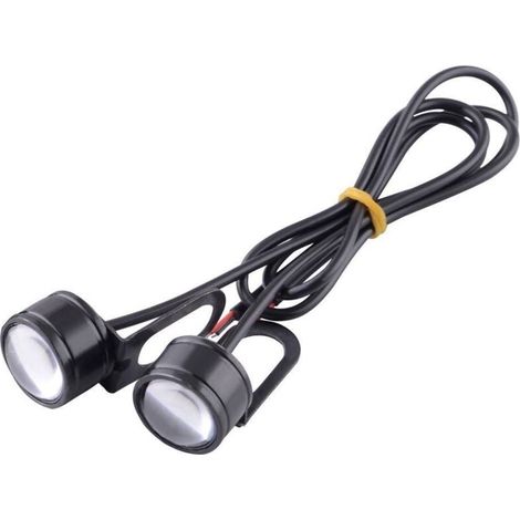 2 pièces/paire moto LED lumière stroboscopique Eagle Eye Flash 12 v avertissement frein boîtier en aluminium lumière lumière blanche