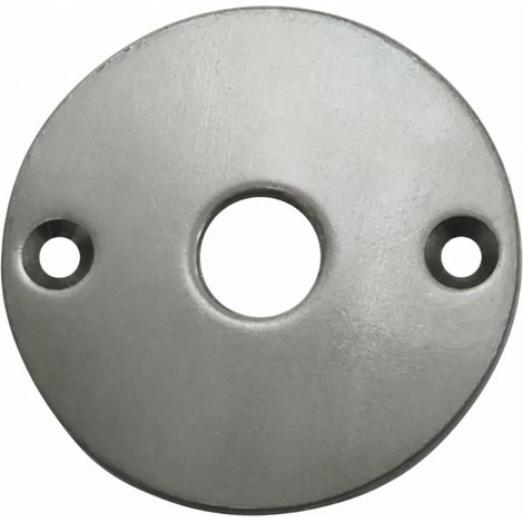 Rosone di chiusura in acciaio nichelato.