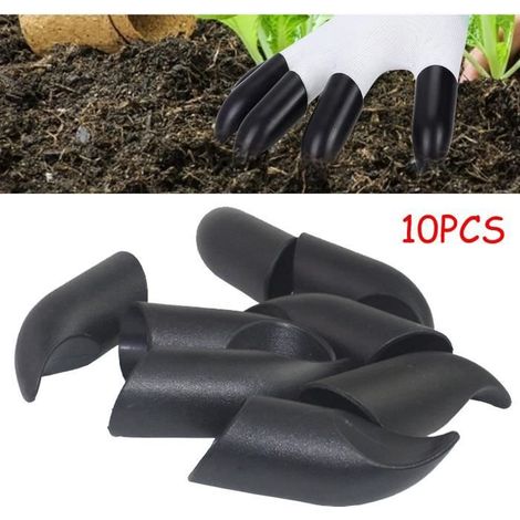 Gartenhandschuhe - Plastikkrallen zum Graben - Handschutz - 10er Pack - Schwarz