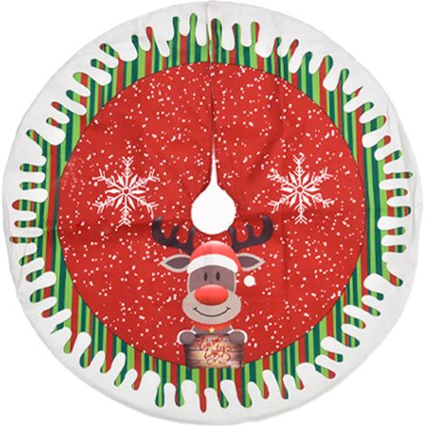 Jupe Arbre De Noël - Tapis Doux En Peluche Pour Arbre De Noël - Décoration De Fête Pour Salon Jardin Mariage - 1 Pièce (1/5)