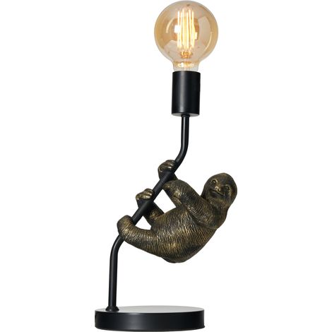 Litecraft Table Lamp Sloth Styled Base - Black, Bronze