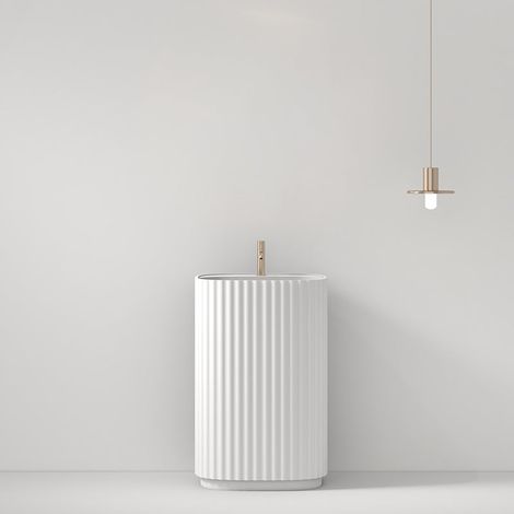 Lavabo Freestanding Reid 50 cm Bianco Senza Specchio - Meda (1/5)