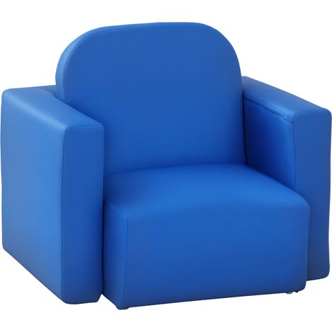 2 In 1 Toddler Sofa Chair-48 x 44 x 41 cm-for Game Relax Playroom-Blue (1/5)
