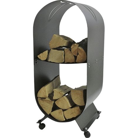 Porte-bûches à roulettes Ranvik Anthracite Edilinox (1/3)