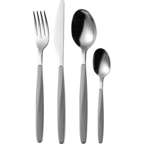 Guzzini My Fusion Set 24 Posate, 16.8 x 7.5 x 25.5 cm, Grigio (Grey) (1/5)
