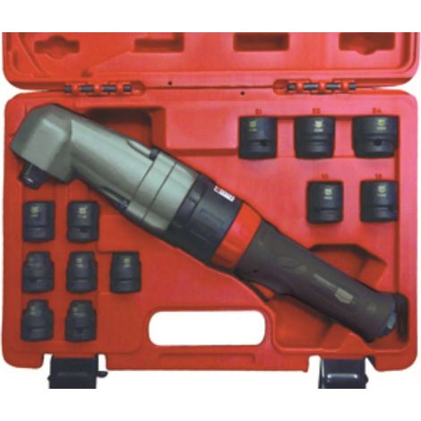COFFRET CLE A CHOCS 1/2'' A RENVOI D'ANGLE + 12 DOUILLES CEDREY