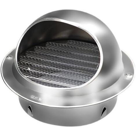 Aérateur rond 100mm en acier inoxydable – Grille anti-insectes – Couvercle de ventilation mural – Sortie d'évacuation pour tuyaux 4 pouces (1/5)