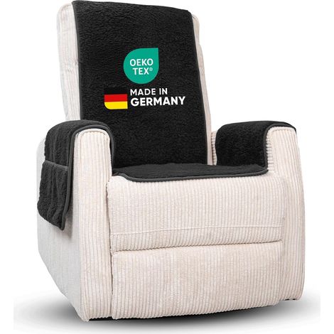 Housse de fauteuil Novaliv pour fauteuil relax anthracite Housse de fauteuil universelle avec accoudoirs Housse de fauteuil de protection en laine