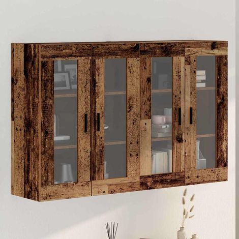 Wandmontierte Schränke 2 pcs Altholz 69,5 x 34 x 90 cm