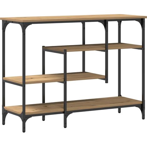 Table console，Table d'appoint，Bout de canapé，Meuble d'entrée avec étagère chêne artisanal 100 x 35 x 75 cm