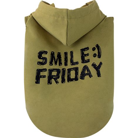 Sweat à capuche pour animaux de compagnie, vêtements pour chiens de petite et moyenne taille, couleur unie décontractée, compatible avec la laisse（Taille S、Vert armée ） (1/5)