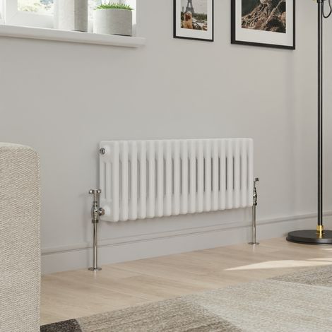 Warmehaus Traditional Triple Column White Radiator Cast Iron Style Radiators 300 x 832mm