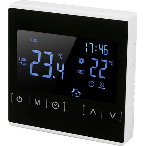 Thermostat intelligent à écran tactile rétroéclairé, double commande de température pour chauffage au sol, haute puissance, CA 85-240 V, blanc