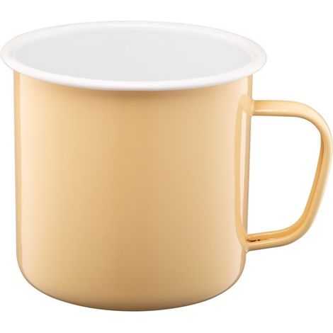 Mug émaillé avec anse ROBERTO 0,75 litre 750 ml 10 cm jaune paille pastel (1/3)
