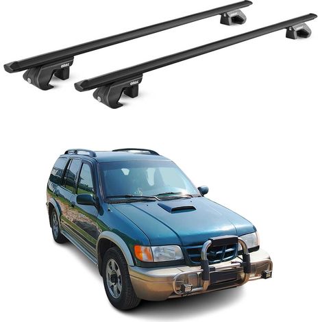 OMAC Barres de toit aluminium certifiées TÜV pour Kia Sportage mk1 JA 1995-2004 – Pour rails de toit standards – Rainure en T – Charge max 90 kg – 2 antivols Noir (1/4)