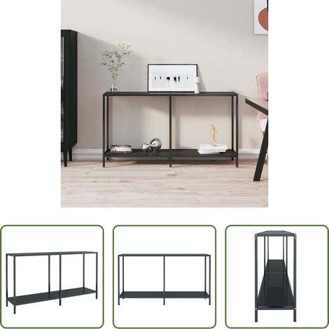Hartglas -  Konsolentisch Schwarz 140x35x75,5 cm Hartglas (1/5)