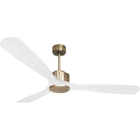 Modulo de KlassFan - Super destratificateur et ventilateur DC 166 cm Laiton pales bois blanc sans Lumière 30 à 60 m²