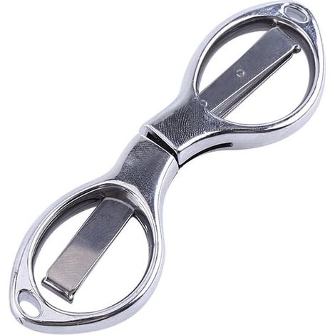 Mini tijeras plegables con orificio para llavero, adecuadas para viajes/escuela/oficina/manualidades/hogar/campamento, mini tijeras de pesca de acero inoxidable (aleación plateada (estilo bolsa)).