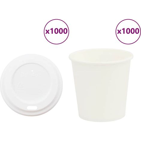 Pappbecher mit Deckeln 1000 Stk. 4oz 100ml