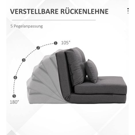Tapis de sol pliable 2 en 1 gris foncé 60x80x56 cm avec coussin amovible pour couchage et camping (1/4)