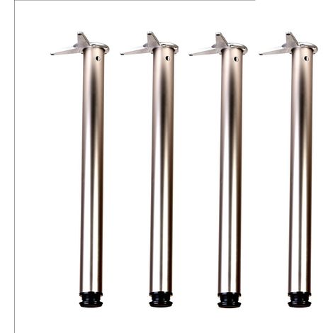 Pieds de Table / Jeu de 4 Pieds KLOSE BESSER " Chrome" Hauteur 710 mm Diam 60mm