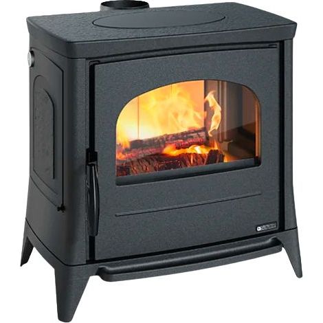 La Nordica – Poêle à bois en fonte 11.9 kW – Revêtement fonte émaillée – Évacuation des fumées arrière/supérieur – Taille bûches 50 cm (1/4)