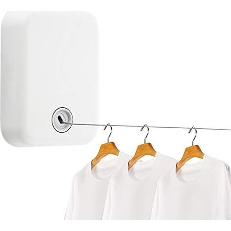 Retractable drying rack for indoors - Very resistant - Telescopic and invisible - White (1/5)