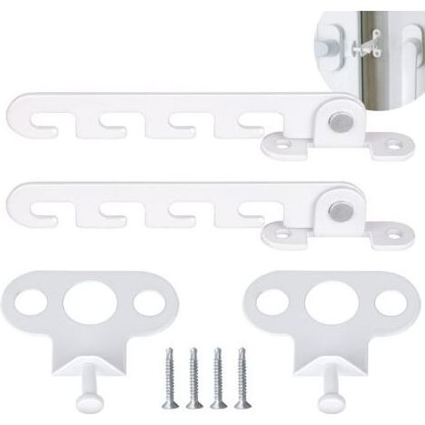 Verrou de fenêtre à battant 2 PCS – Acier inoxydable blanc – Installation facile avec vis – Sécurise l'ouverture à 4 angles (1/5)