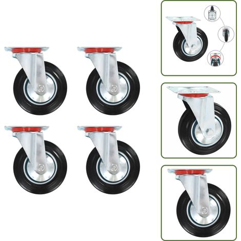 Roulettes pivotantes 4 pcs 160 mm - Roulettes Pivotantes - Chariots - Meuble Roulant - Équipements Industriels - Manutention (1/5)