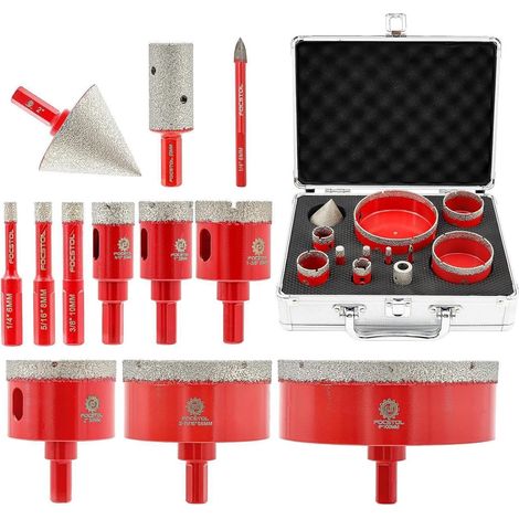 Diamant Fliesenbohrer Set 13tlg. für Porzellan, Keramik, Granit (1/5)