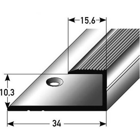 Einschubprofil "Cobourg" für Laminat / Parkett, 10,3 mm Einfasshöhe, Aluminium eloxiert, gebohrt-silber-1000