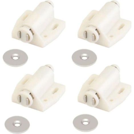 Set einfacher Magnete für Möbeltüren, Türriegel, Schranktürschließer, weiß (1/4)