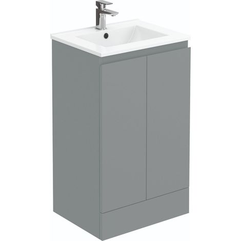 500mm Matt Grey Vanity Unit with Basin (1/4)