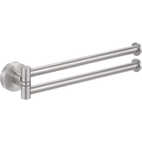 Swivel Towel Holder Kitchen Towel Rack SUS 304 Stainless Steel Towel Bar Two Arms 180° Swivel Wall Mount Brushed, MUMU (1/4)