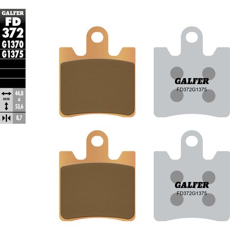 Pastillas de freno Galfer KH423/4 de metal sinterizado (dorado) Sport