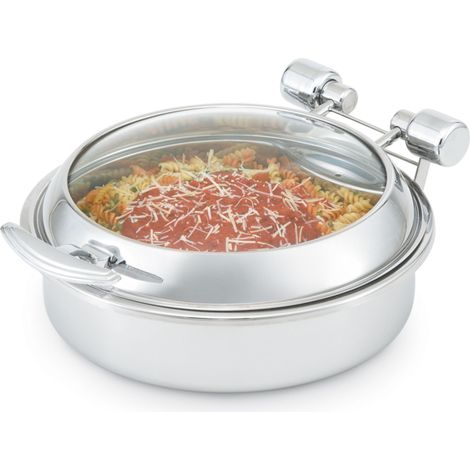 Chafing Dish Inox Rond avec Couvercle en Verre 5,8 L - Pujadas