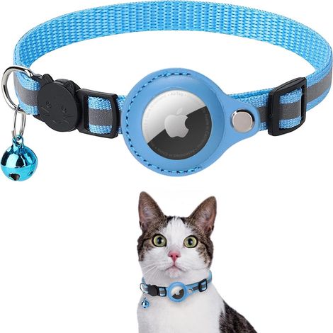 Collier Airtag pour chat, accessoire compatible avec Apple Airtag (Airtag GPS pour chat non inclus), collier avec boucle de sécurité anti-étranglement pour chatons, chats et petits chiens (1/5)