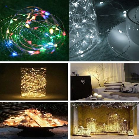 Luci 100 led catena Luminosa decorazioni addobbi albero di natale Ghirlanda casa lampadine con Filo Rame ornamentali - colorigenerali: multicolore (1/5)