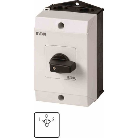 Eaton Interruptor inversor, T0, 20 A, Montaje, 3 Unidad(es), Contactos: 5, 45 °, momentáneo, con posición 0, con retorno de 2 lados a 0, 102, Número de diseño 8228, 207125
