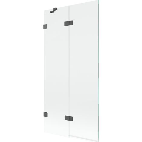 Mexen Lunar mampara de ducha 2-panel izquierdo 90 x 150 cm, transparente, gris arma cepillado - 897-090-100-66-00-L (1/5)