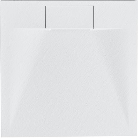 Plato de ducha minimalista con desagüe SMC efecto piedra natural 90 x 90 x 3 cm blanco Azzurro