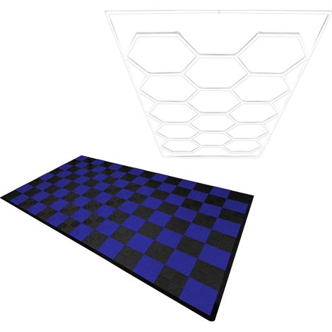 Hexagon LED Light & Vented Garage Floor Tiles With Edges - 60