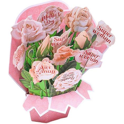 Cartes pop-up en papier, bouquets de fleurs, cartes de vœux pop-up 3D, cartes pour la fête des mères (1/5)