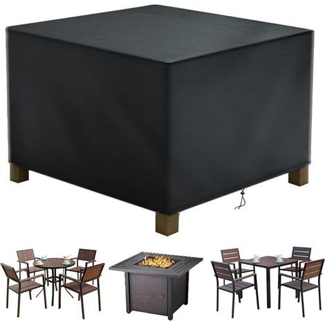 Schutzhülle für Gartentisch 115x115x70cm – Wasserdichtes Oxford-Gewebe – UV- und kältebeständig – Verstellbarer Kordelzug (1/5)