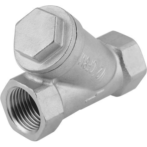 Filtre à eau/gaz en acier inoxydable, filetage DN15 1/2" PT, type Y (1/5)