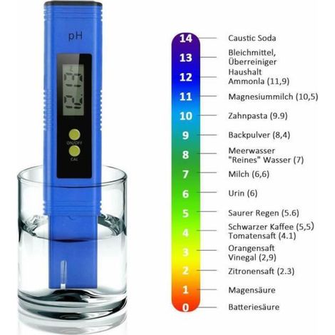 PH-mètre numérique pour aquarium, testeur de qualité de l'eau de haute précision-bleu (1/4)