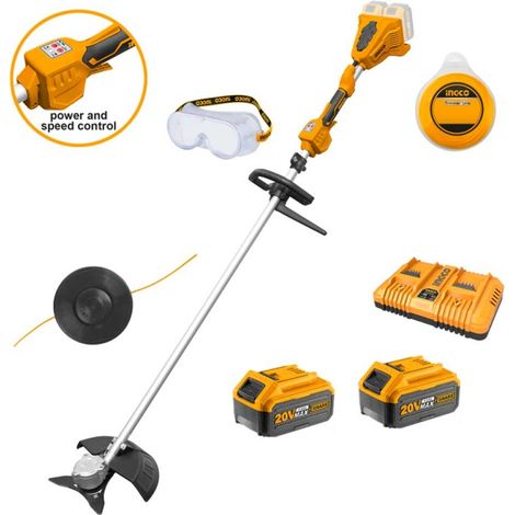 DECESPUGLIATORE 40V CON 2 BATTERIE 4,0AH - INGCO CSTLI200285 TAGLIAERBA