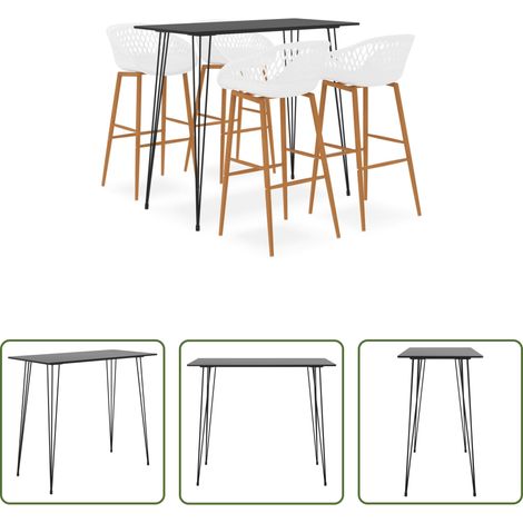 Tabouret de bar - Ensemble de bar 5 pcs Noir et blanc (1/5)