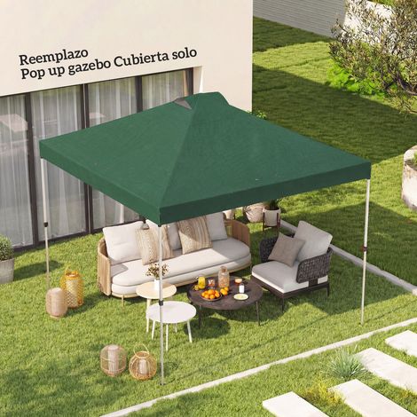 Toldo de Pérgola de Recambio 3x3 m Techo de Repuesto para Carpa Plegable de Tela Oxford 210D Protección UV 50+ Verde (1/5)