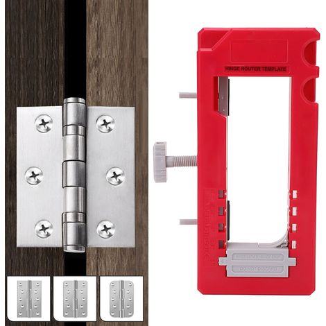 Gabarit de mortaisage pour kit de serrage de charnière de porte réglable pour défonceuses, longueurs de 3" à 5" et épaisseurs de charnières de 1/4" ou 5/8". (1/5)